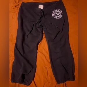 Express Black Sweatpants with White Rhinestone Graphic